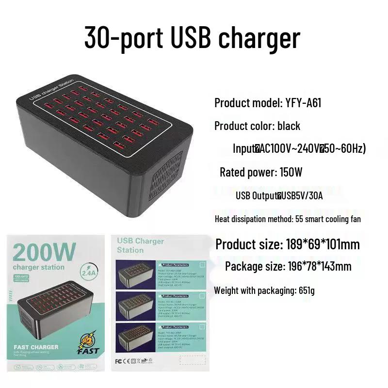 High-Power USB Multi-Port Charging Station: 10, 15, 20, 25, 30, 40-Ports for Mobile Devices