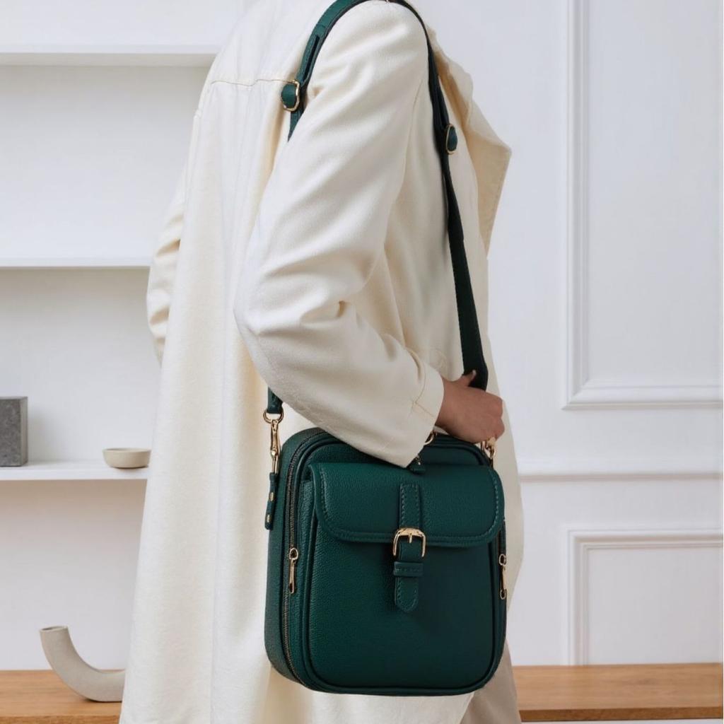 Shoulder Messenger Bag Leather Retro Casual Universal Messenger Shoulder Clutch Bag Mobile Phone