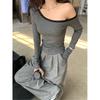 2025 Women's Versatile Striped One-Shoulder Long-Sleeve Autumn Base Layer Top