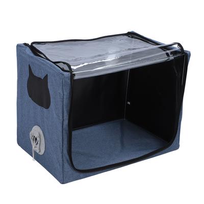 Pet Nebulizer Nest Foldable Spacious Dual Holes Cat Dog Oxygen Chamber Inhalation Box for Home Pet Hospital