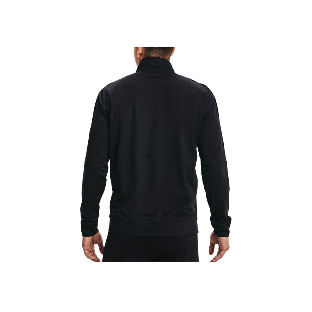 Under Armour Pique Track Jacket With Breathable Zip-Up Collar Men Jackets Black 1366202-001