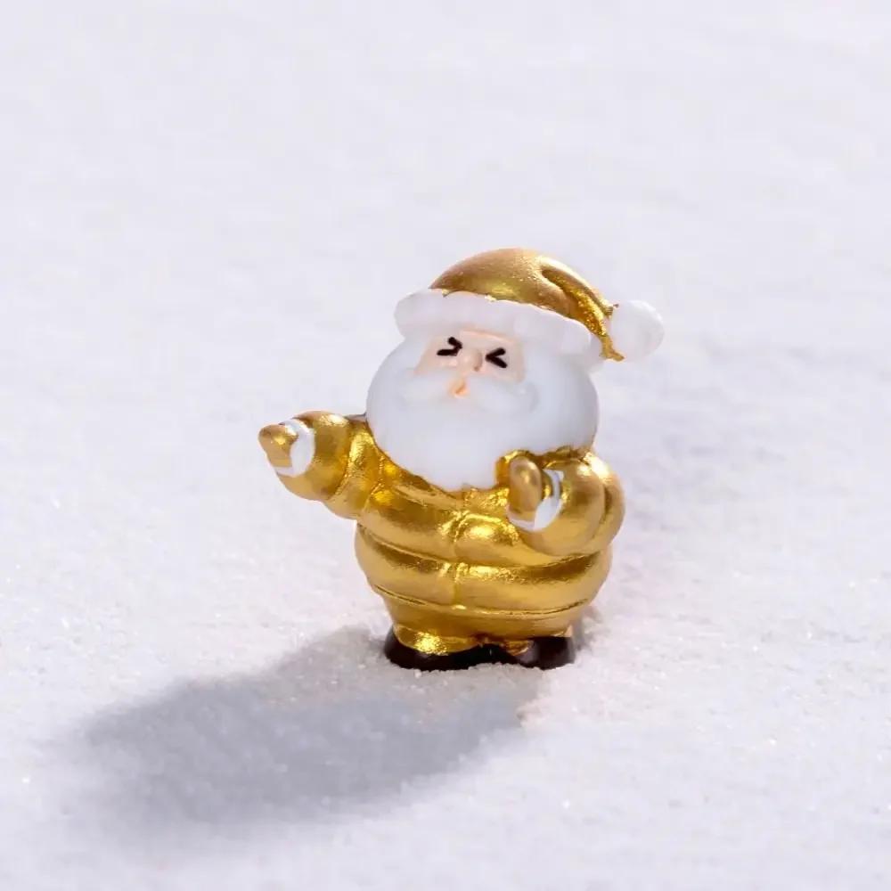 Toy Resin Christmas Figurines Accessories Home Decorations Miniature Santa Claus Bonsai Micro Landscape Cartoon Santa Statue