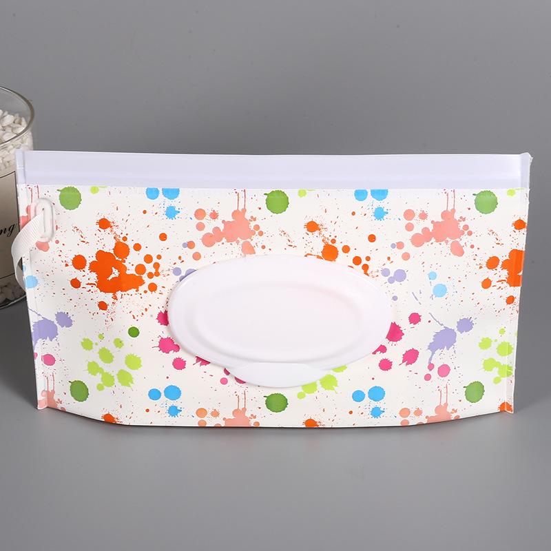 1Pc Portable Baby Wet Wipes Bag Flip Cover Tissue Box Refillable Wet Wipe Dispenser Carrying Pouch for Baby Stroller Accessories