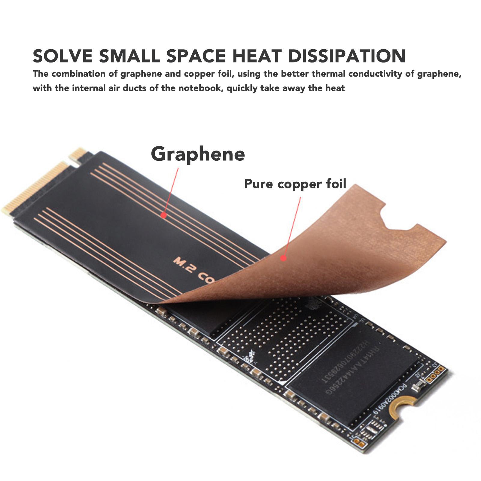 

Графеновый радиатор M.2 SSD Точная теплопроводность Быстрое охлаждение Медный графеновый радиатор NVMe