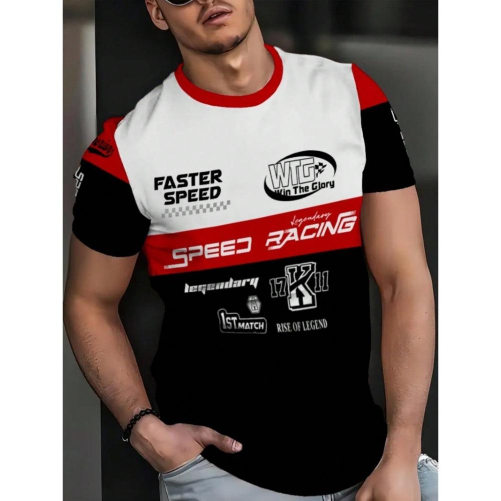 3D Digital Printing T-Shirt Teen Men's Short Sleeve Top Versatile Breathable