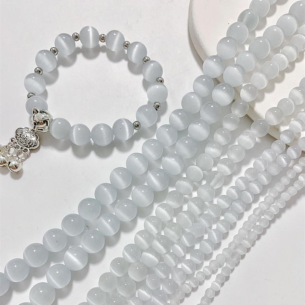 Φεγγαρόπετρα με ψυχρό τόνο, χάντρες μάτι γάτας 6-10 χιλ. για DIY κατασκευή κοσμημάτων