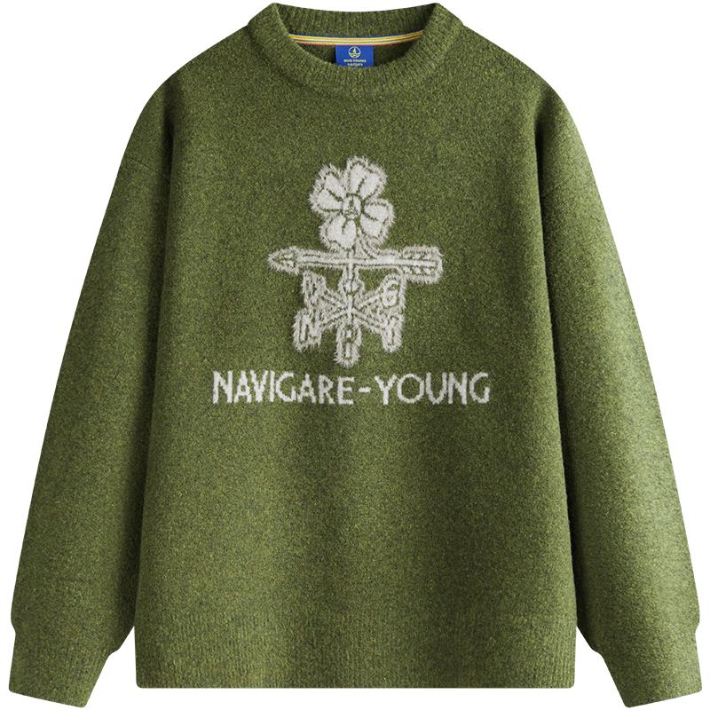 

NVG YOUNG Men s Wool Blend Crew Neck Pullover Sweater M