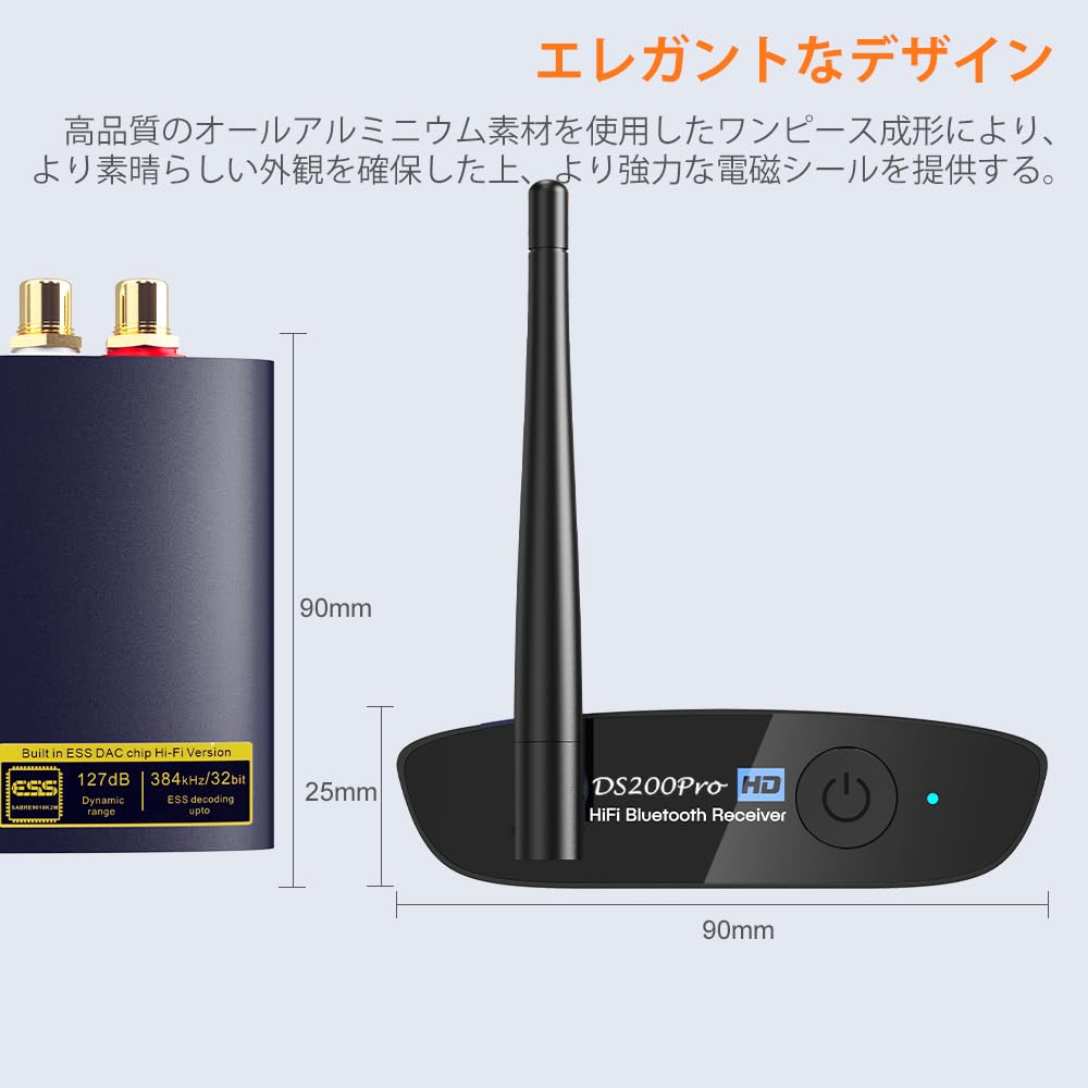 1Mii Bluetooth DAC HiFi LDAC Bluetooth Áudio Bluetooth DA Conecta-se e Carro Recebe Música HiFi de e PCs Áudio DS200Pro Receptor, Receptor,