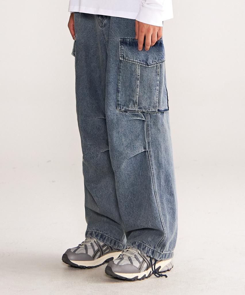 JEEP Wide Cargo Denim Pants Blue (Jp5Dpu102Id)
