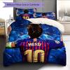 Messi Pattern Bedding Home Decoration Birthday Gift (1 * duvet cover + 2 * pillowcase, without core)