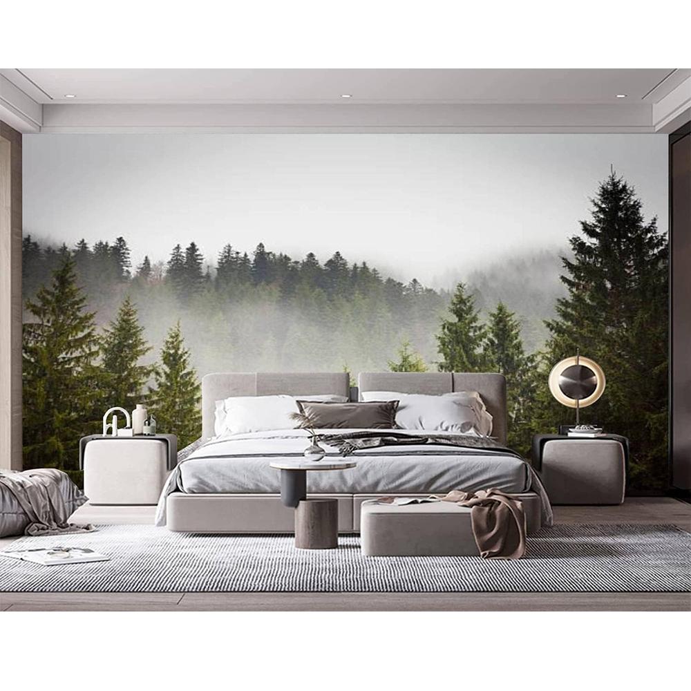 Nowoczesne fototapety 3d Las Świerkowy Tapeta Zdejmowane naklejki ścienne do salonu Sypialnia Fototapety