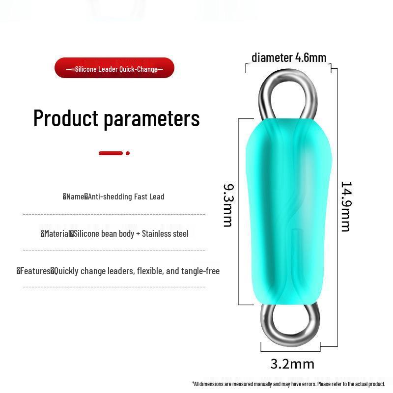Eight-Character Anti-Tangle Silicone Auto-Winding Fishing Leader Connector.