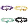 butterfly bracelets for women natural stone amethyst citrine Green Aventurine crystal braclet pulsera jewelry