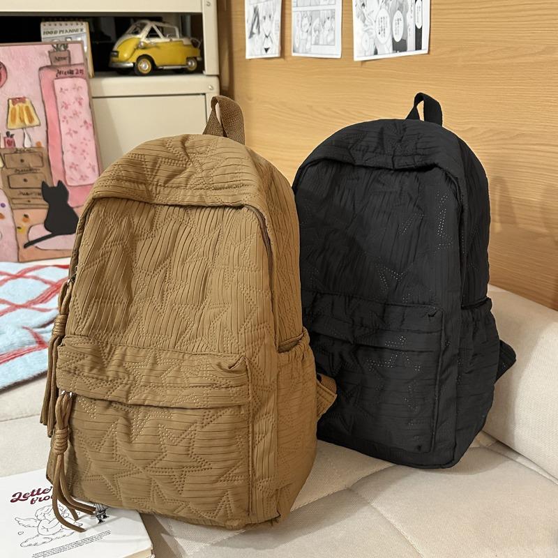 Mochila Fashion em Forma de Estrela Casual Diária Grande Capacidade Mochila Escolar para Estudantes Design Minimalista para Deslocamento Viagem com Detalhes de Franja