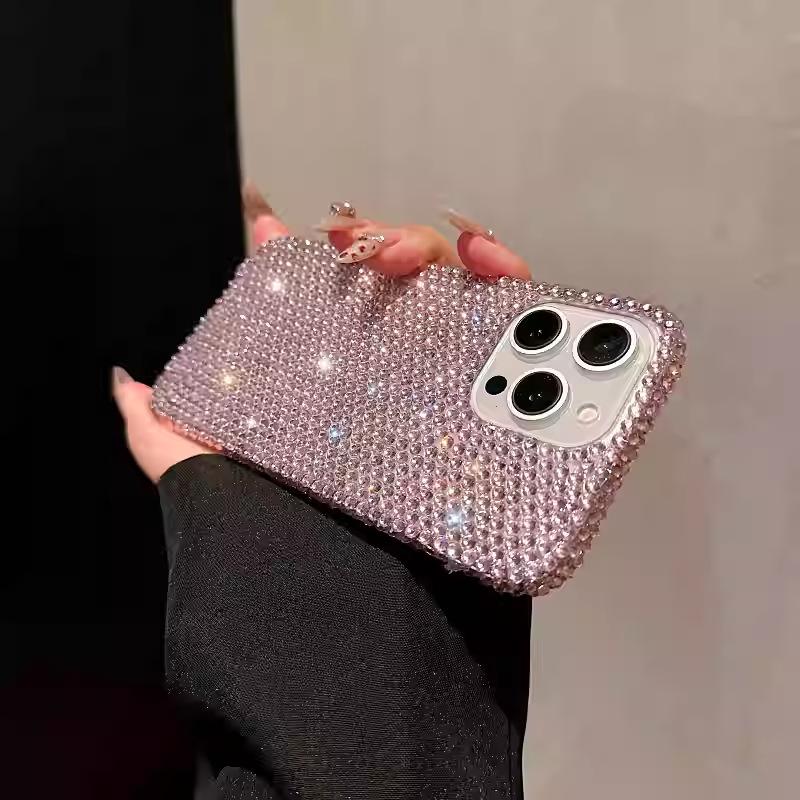 Applicable To Apple 16promax Mobile Phone Case Full Diamond All-inclusive iPhone15/14/13 Lanyard Anti-drop Protective Case