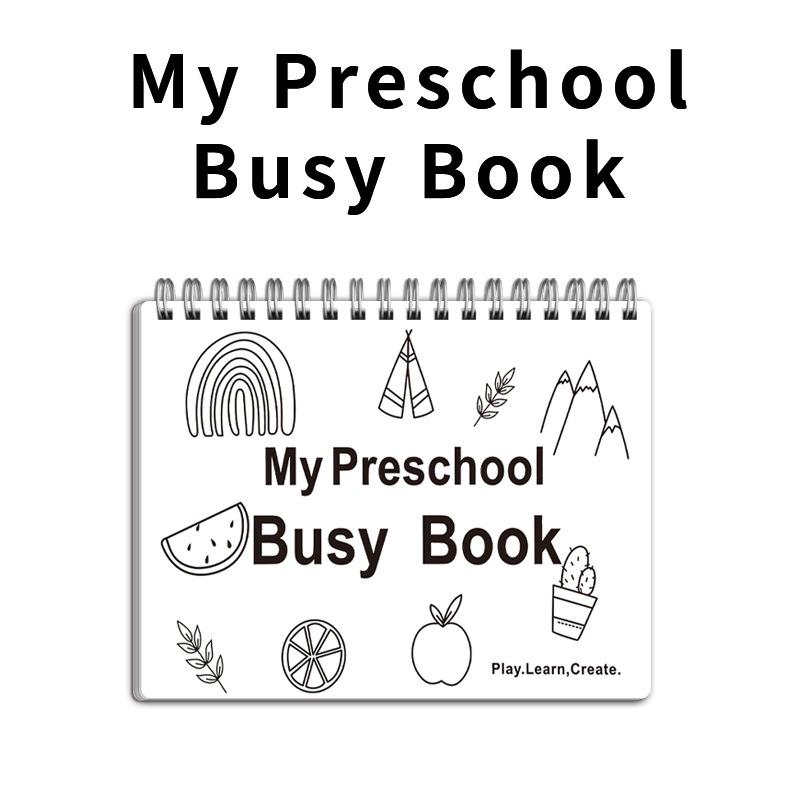 Preschool Educational Kids Busy Reusable Sticker Book With Small Ruler 1pcs