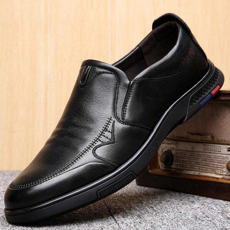 Autumn and Winter First-layer Cowhide Men's Shoes Trendy Soft Bottom Soft Surface Leather Casual Shoes One Pedal Versatile Leather Shoes