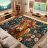 Highland Cow Theme Soft Crystal Velvet Rug Custom Name & Text Print Non Slip Floor Rug for Bedroom Living Room