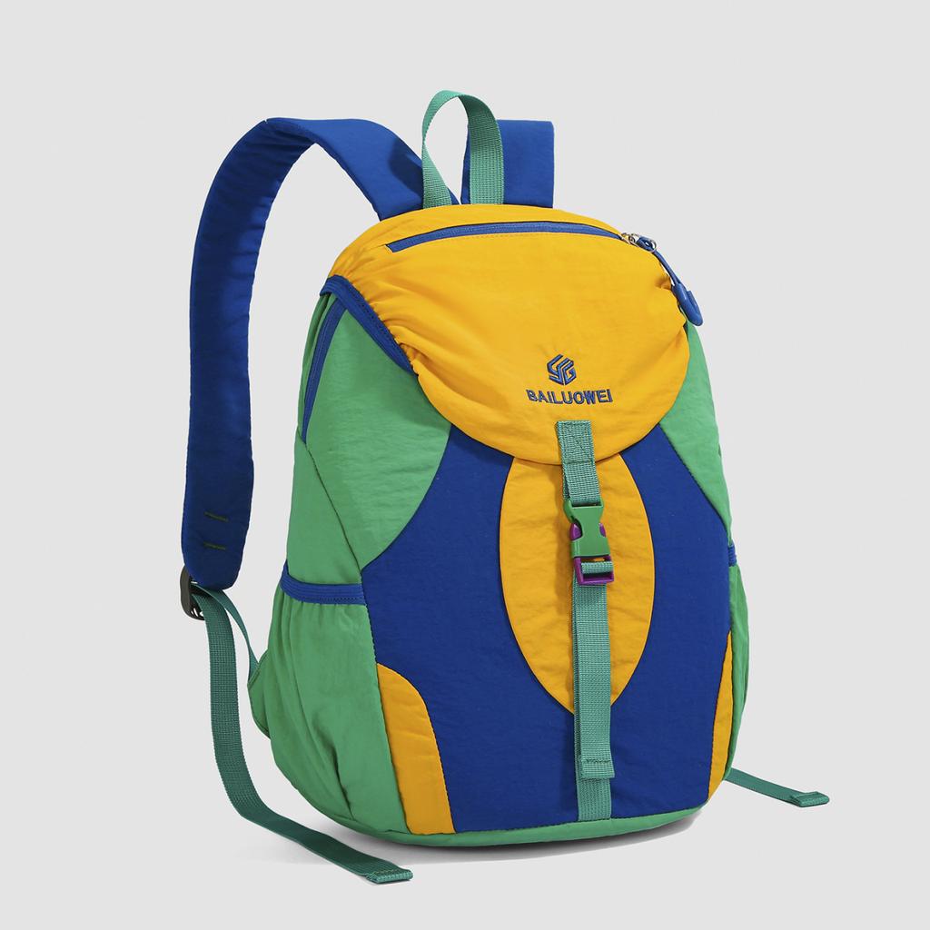 Schoolbag Dopamine Contrast Outdoor Small Multifunctional Backpack Men's and Women's Lightweight Leisure Sports Travel Backpack Commuter Bag