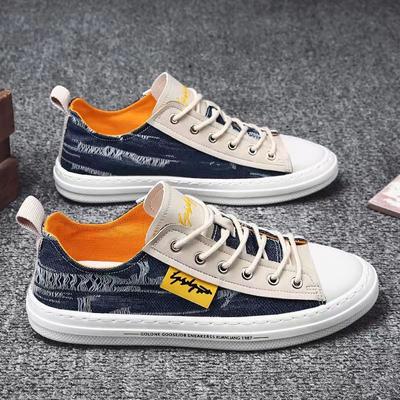 Men's Shoes Canvas Shoes Men's Breathable Soft-soled Denim Board Shoes Korean Version Trendy Versatile Lightweight Casual Shoes