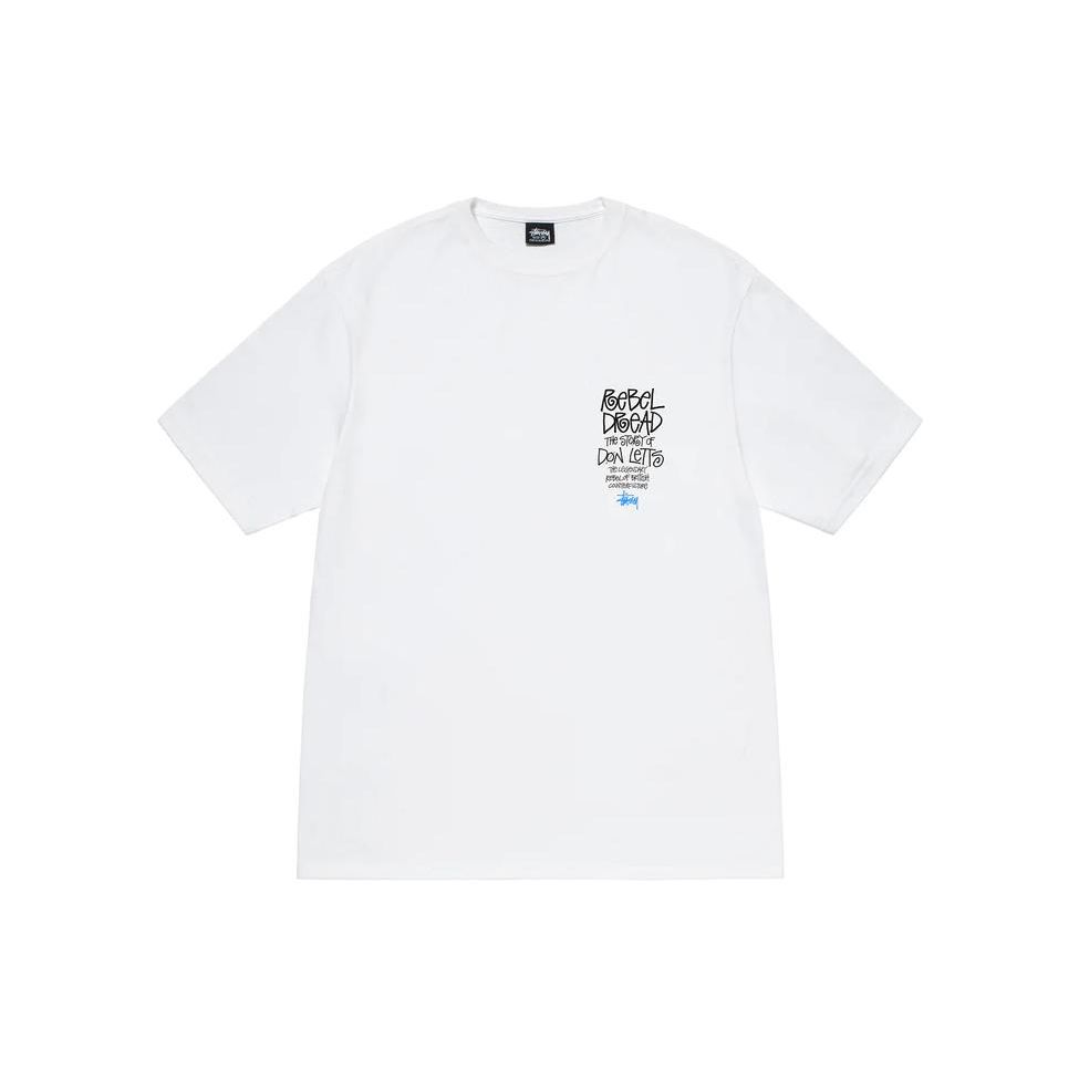 Stussy FW22 Character Graphic Print Crew Neck Short Sleeve American Vintage T-Shirt Men Tops White 3903787