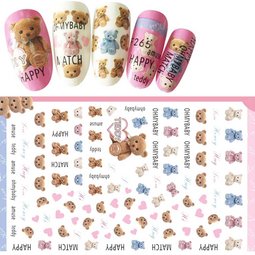 Decals Art decorations sticker Exquisite design 3D Nail Art Stickers Cute bear decorations sticker
