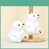 Llavero de Oso Polar de Peluche Corto Suave, Juguete de Animal de Peluche Esponjoso Para Bolsos y Llaves