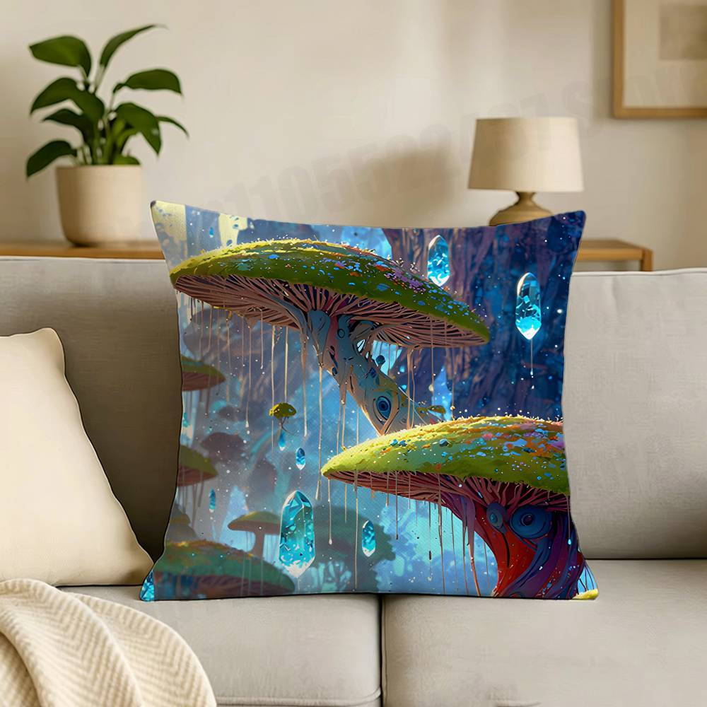 Fantasy Dream Illustration Print Throw Pillow Cover Square Cushion Case for Living Room Bedroom Decor