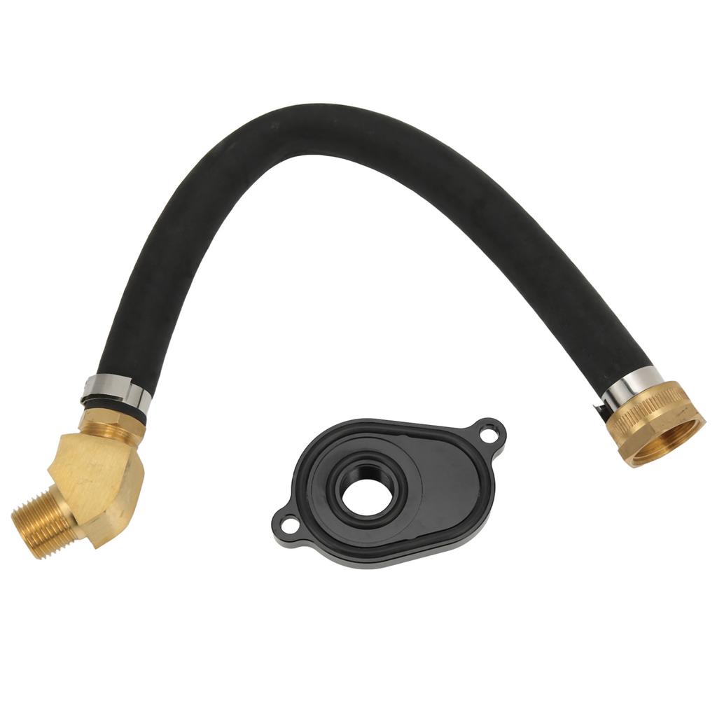 Zestaw do płukania chłodnicy oleju z anodowanym aluminiowym adapterem Zamiennik dla Ford Powerstroke 6.0L 2003‑2010