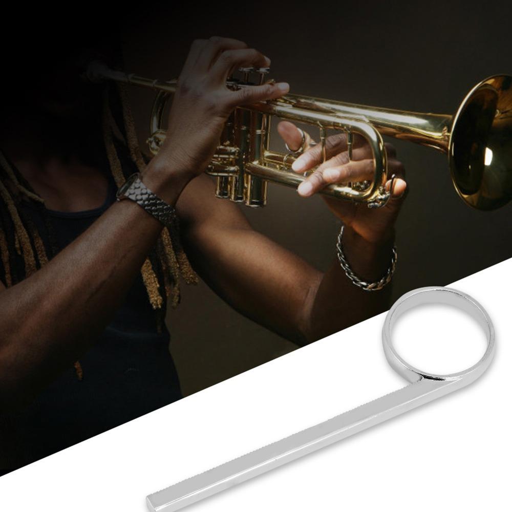 2PCS Metal Trumpet Slide Finger Ring Silver Metal Finger Pull Slide For Trumpet