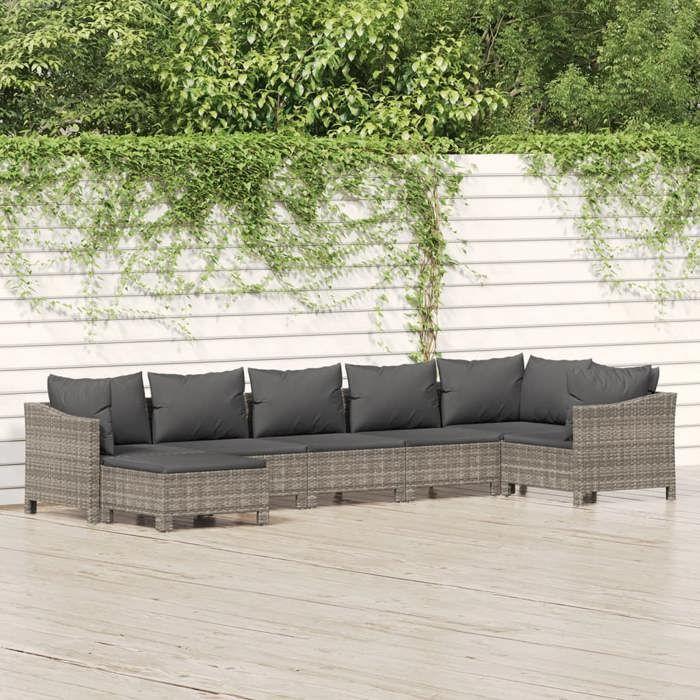 VidaXL Garden Lounge Set with Cushions 7 Pcs, Patio Furniture Set, Outdoor Furniture, Patio Sofa, Modern, 3187293