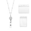 Clips Retractable Badge Reel Lanyard DIY Beaded Lanyard Badge Holder Necklace with ID Card Holders