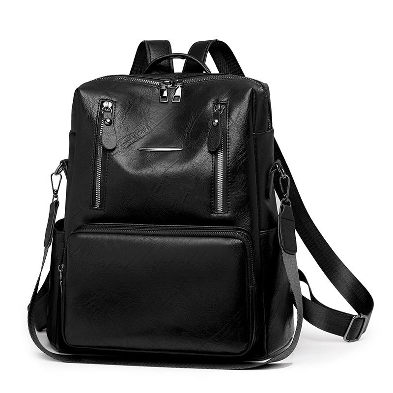 Large Capacity Women's Backpack Travel PU Backpack Student Schoolbag