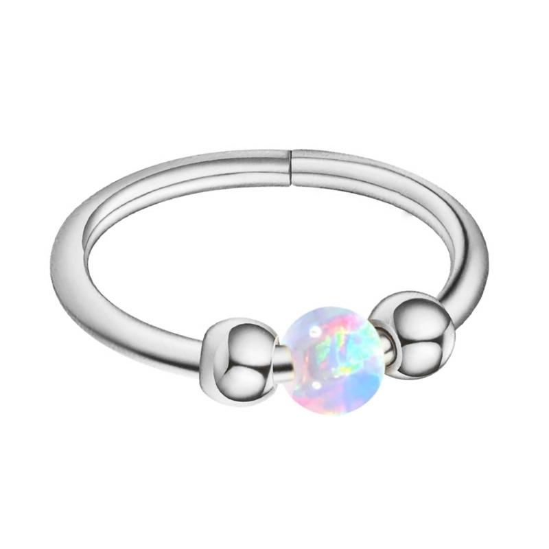 Hypoallergenics Opal Nose Ring Hoop Comfortable Cartilage Daith Tragus Earring Accessory Septum Piercing Jewelry
