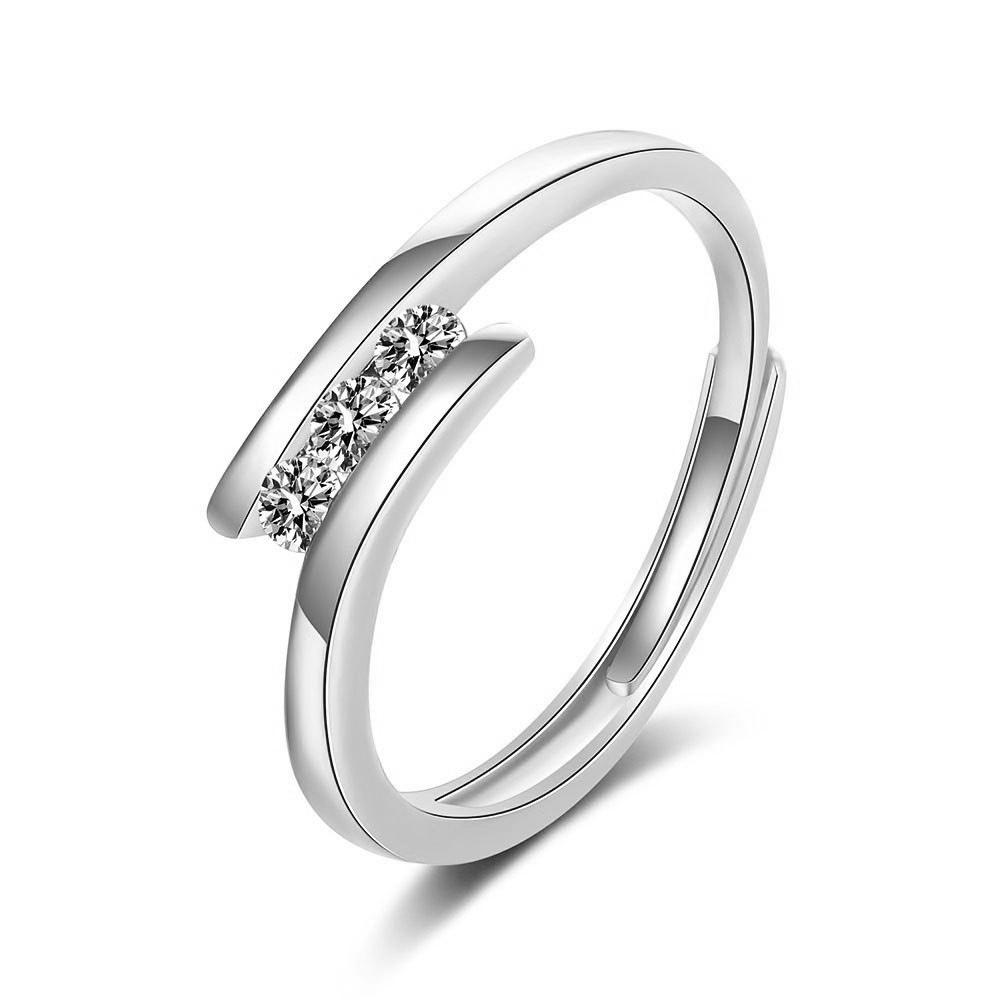

Three Lives Three Worlds Destiny Crystal Ring Creative Women Finger Ring Fashion Jewelry Accessory opening adjustable біле золото кольору