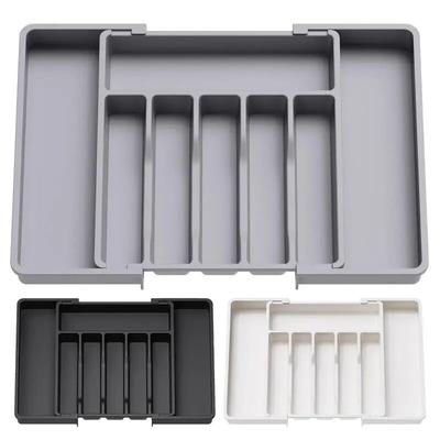 1pc Lifewit Silverware Drawer Organizer Adjustable Flatware And Cutlery Holder Black Expandable Utensil Tray Storage Box Kitchen