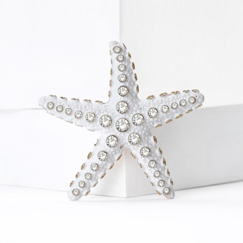 Crystals Starfish Brooch Pin For Women Versatile Fashion Jewelry Gift Party Everyday Wear