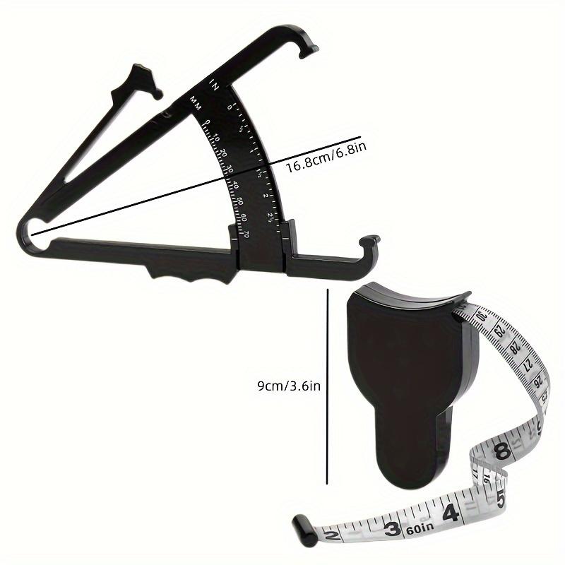 Body Fat Measurement Set Handheld Caliper Tape Measure Combo Plastic Fitness Tool Men Women Portable No Battery Needed