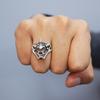 Vintage Silver Demon Devil Open Ring for Teen Young People Hip Hop Gothic Personality Party Anniversary Jewelry Present