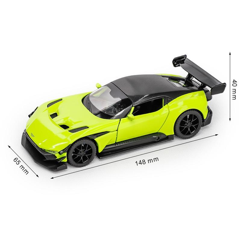 

1/32 масштаб Aston Martin VULCAN имитационная модель автомобиля литые металлические игрушечные машинки украшения из сплава звук свет металлический человек Aston Boy детский подарок зелёный