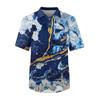 Men's Short Sleeve Button Lapel Solid Color Chest Pocket Dry-nurse Top