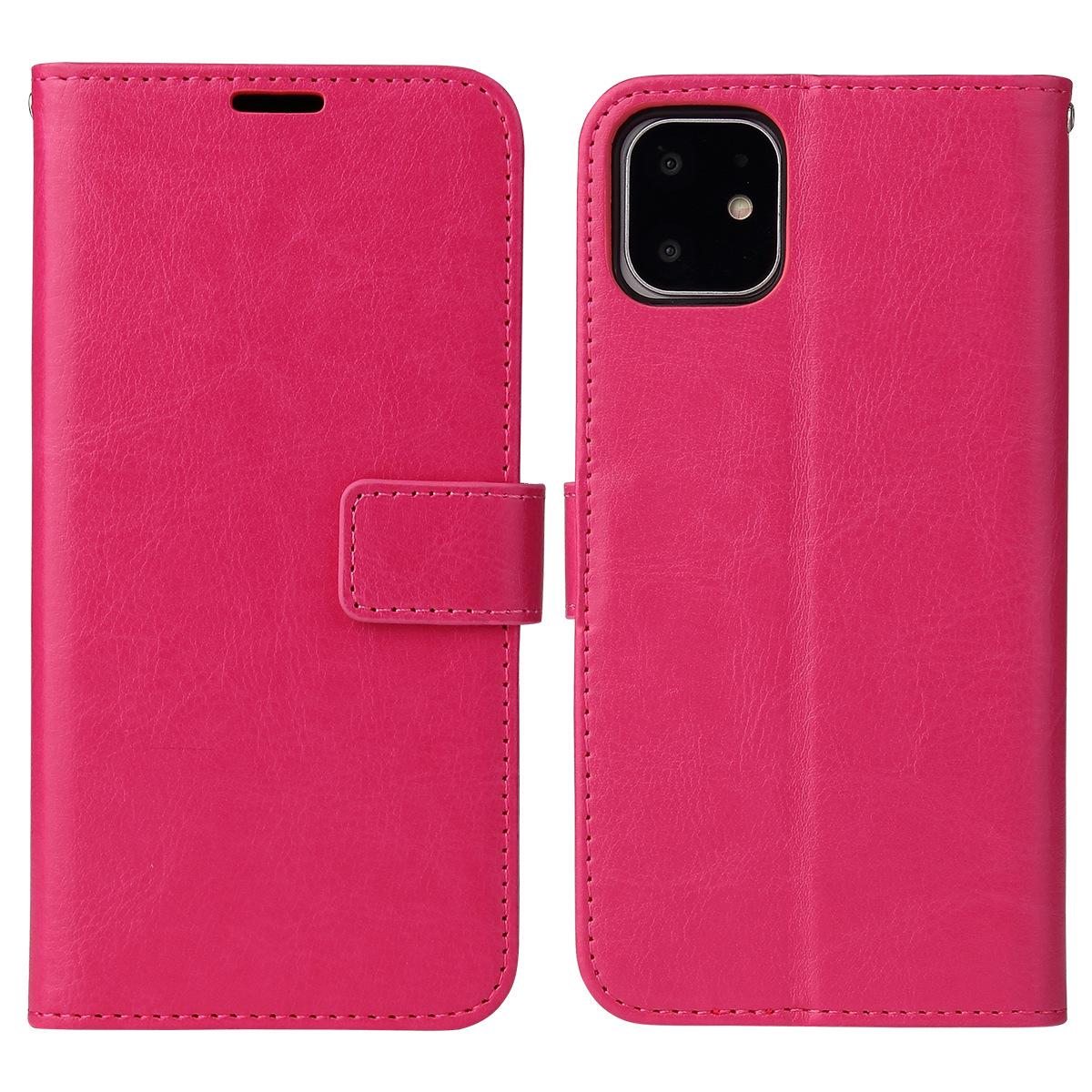 

Compatible Flip Leather Case with Crazy Horse Pattern for OPPO A1, iPhone 14 Pro, XR, and Xiaomi 6 OPPO A1 5G