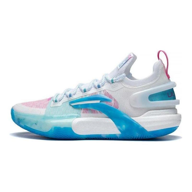 Li-Ning Flash 9 Ultra Low Mens Low Top Basketball Shoes White Blue Pink ABAT017-1 46