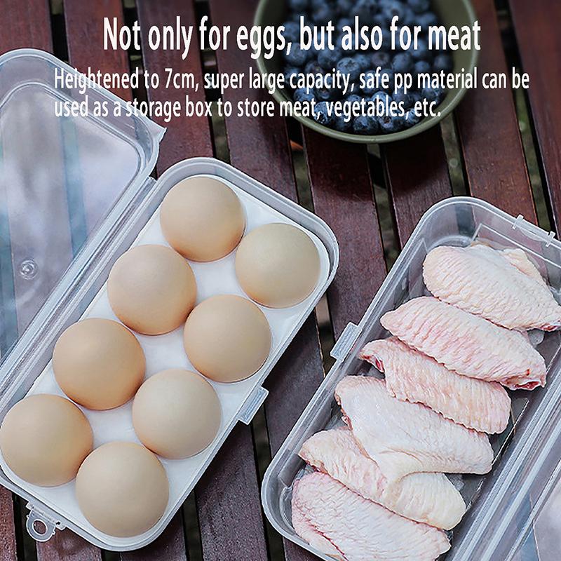3/4/8 Grids Egg Holder Container For Outdoor Camping Picnic Eggs Box Case Anti-fall Egg Storage Box Kitchen Organizer