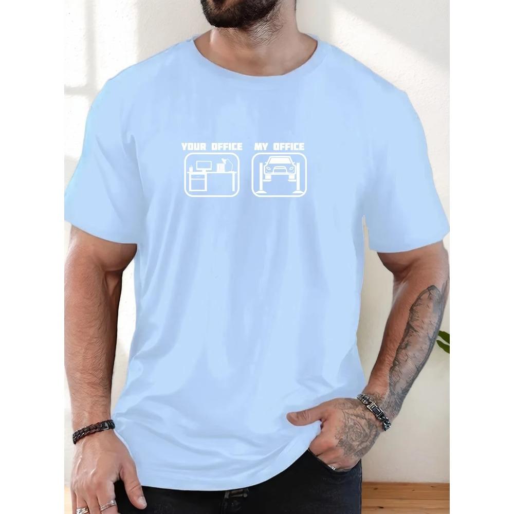 Men's T-Shirt 100%  Summer Casual Soft Creative Letter Print Round Neck Breathable Short Sleeve T-Shirts 2025 New Tees