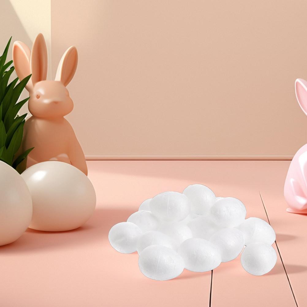 60Pcs Easter White Foam Eggs DIY Craft Foam Smooth Surface Perfect for Painting Decorating Holiday Projects Egg
