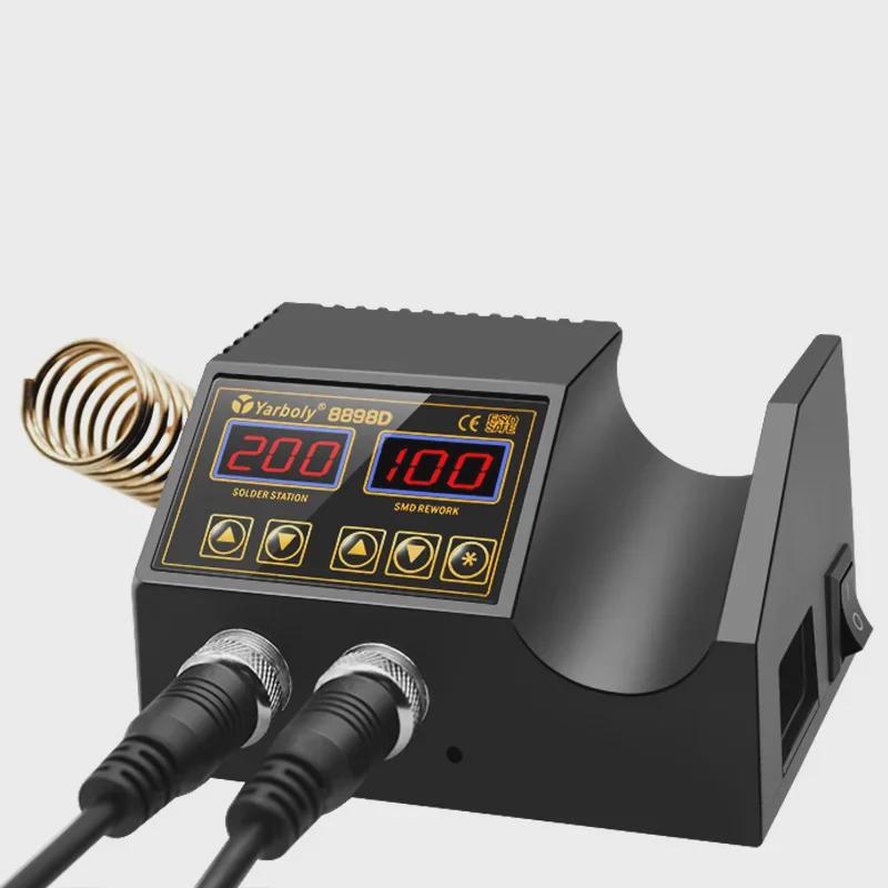 Dual Display Hot Air & Soldering Station, 110V/220V, 700W, 2-in-1 Temperature Control Electric Soldering Iron, Model 8898.