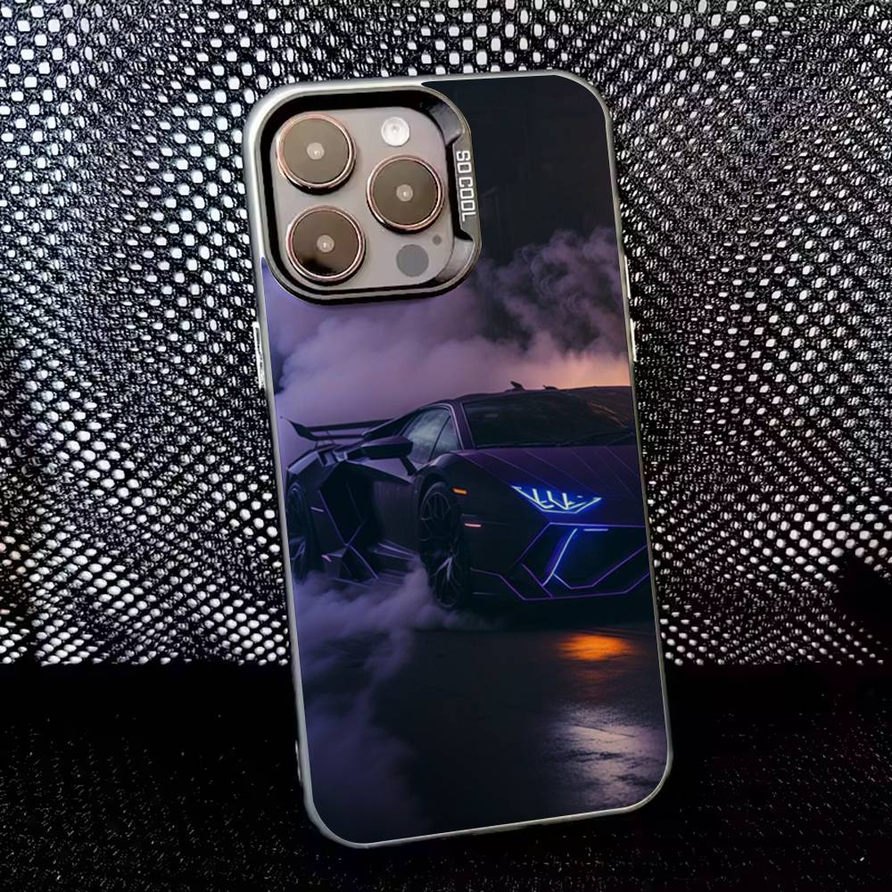 Sport Car L-Lamborghinis Phone Case for iPhone 17 16 15 14 13 Pro 12 11 Pro Xs X XR Max Laser Hard PC+TPU Case Back Cover