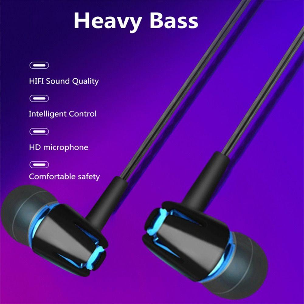 With Mic Noise Cancelling HiFi Sound 3.5mm In-ear Earphone Earbuds Phone Headset Wired Earphone