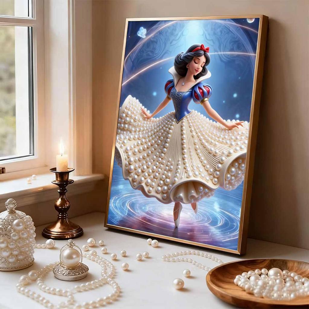Disney Pearl Painting Snow White Art Set Handmade Pearl Artwork for Wall Decoration  A Beautiful Gift for Home or Office Environments